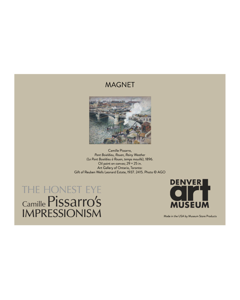 Camille Pissarro: Pont Boieldieu, Rouen, Rainy Weather Carded Magnet