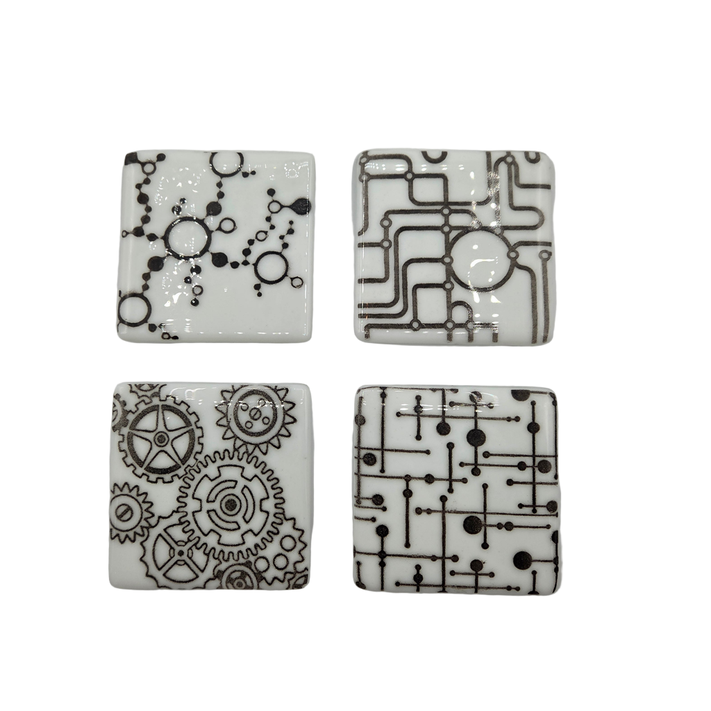 Black &amp; White Fused Glass Coaster