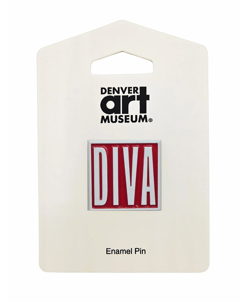 DIVA White on Red Pin