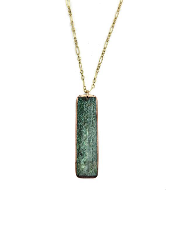 Elizabeth Costigan: Classic Vertical Bar Patina Necklace