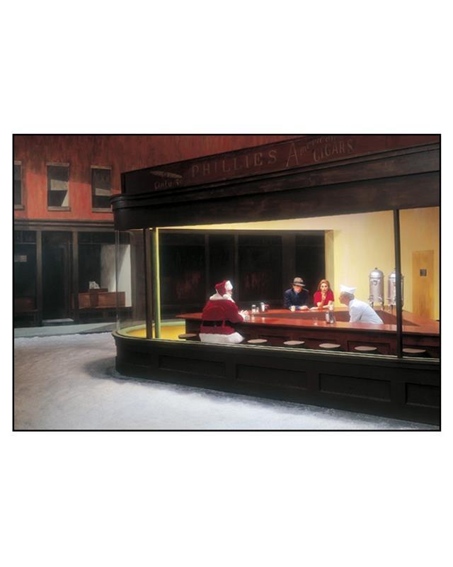 Santa In Cafe Holiday Boxed Cards