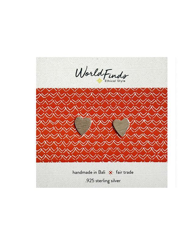 WorldFinds: Full Heart Post Earrings