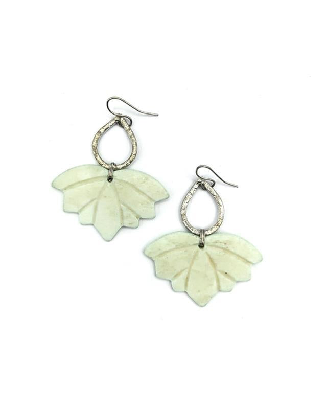Fair Anita: Mint Lotus Drop Earrings