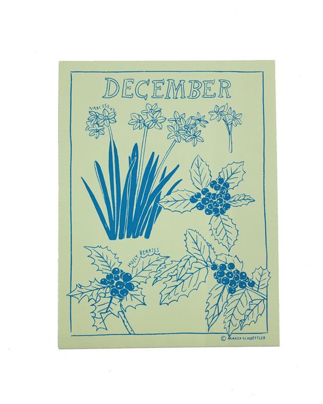 December Birth Month Flower Print/Card