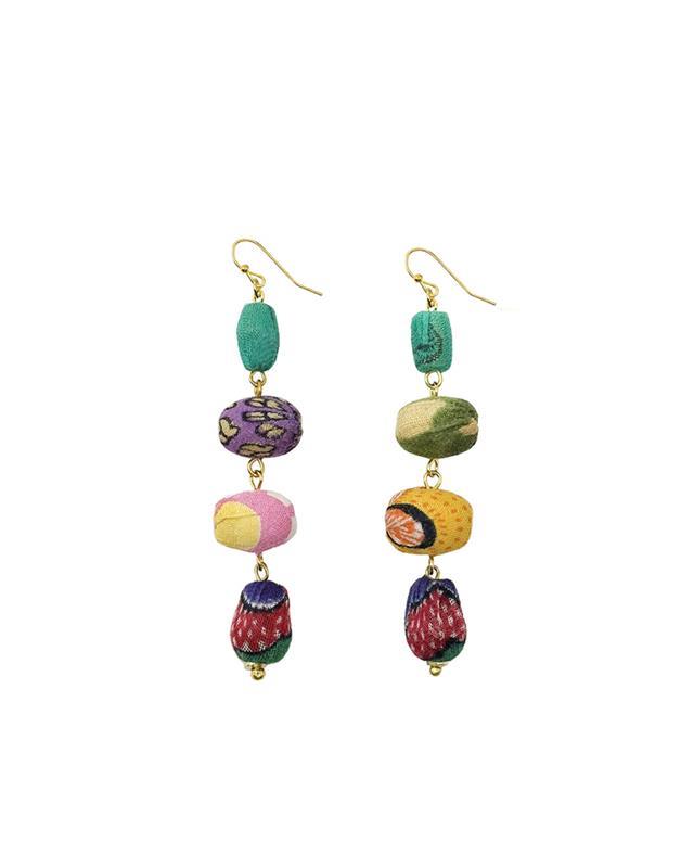 WorldFinds: Pebbled Kantha Drop Earrings