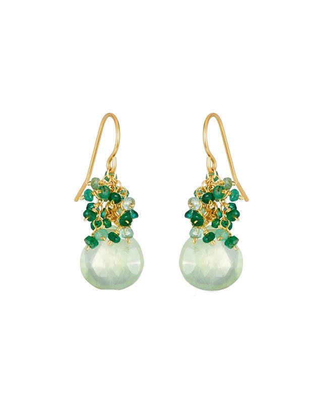 Mabel Chong: Emerald Green Prehnite Clusters GemDrop Earring