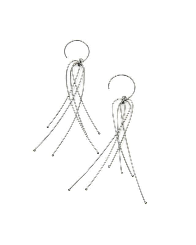 Ellesanti: Vento Shiny Rhodium Plated Earrings