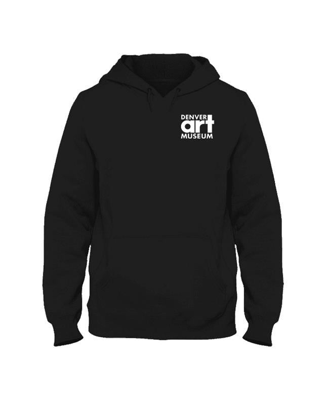 Black Hoodie with white DAM logo on top right corner