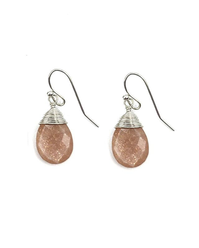 Fair Anita: Pink Chalcedony Silver Drop Earrings