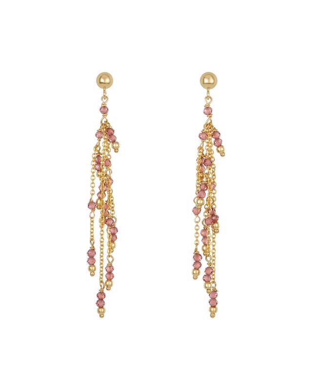 Mabel Chong: Beaded Tassel Garnet Earrings