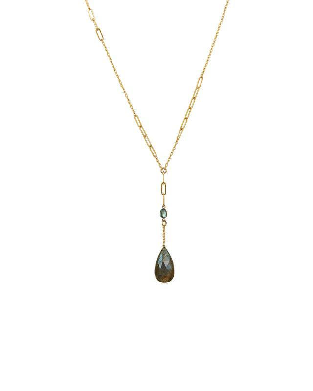 Mabel Chong: Labradorite Drop Paperclip Necklace