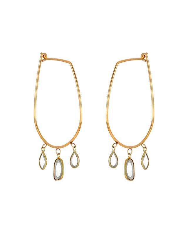 Mabel Chong: Slice Moissanite Dangle Hoops Earrings