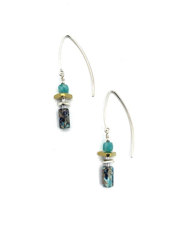 Arlee Kasselman: Ocean Blue Sediment &amp; Amazonite Earrings