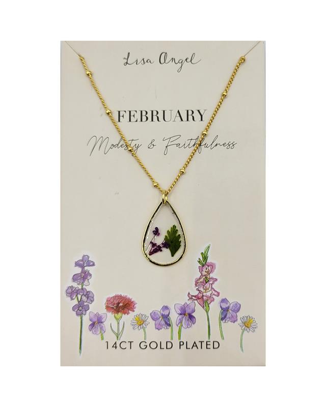 Pressed Birth Flower Pendant Necklaces