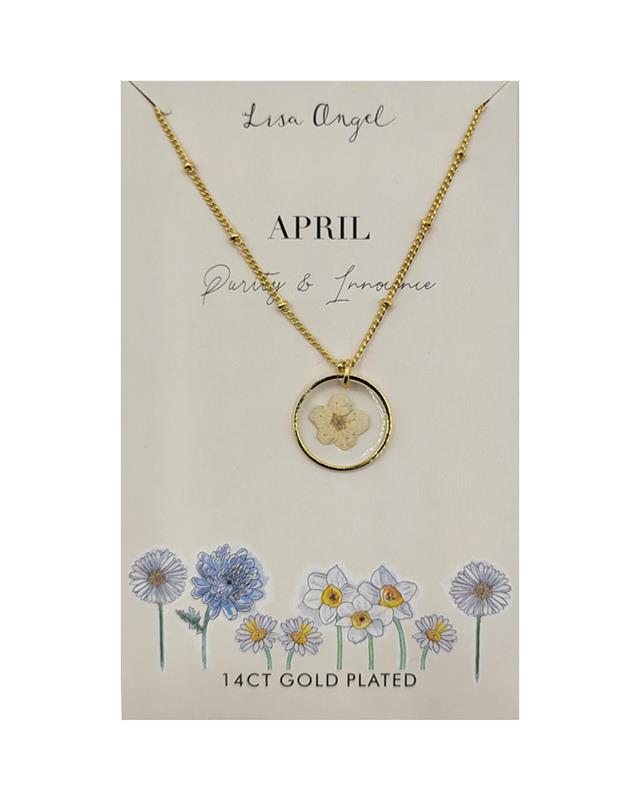 Pressed Birth Flower Pendant Necklaces