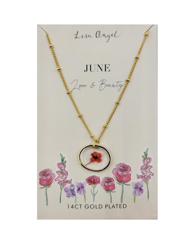 Pressed Birth Flower Pendant Necklaces