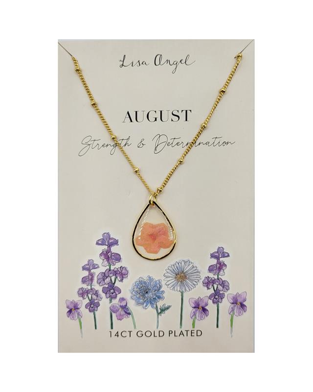 Pressed Birth Flower Pendant Necklaces