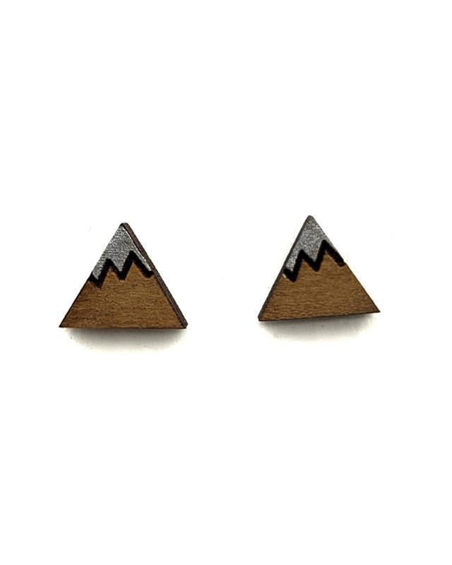 Mountain Cherry Wood Stud Earrings