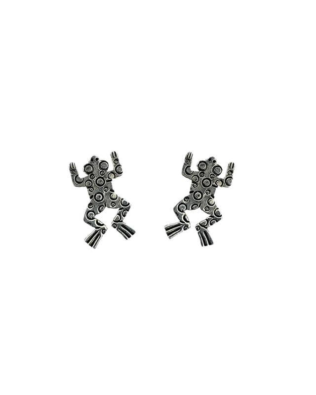 Sterling Silver Frog Navajo Earrings