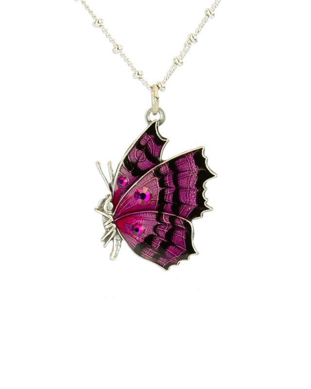 Lia Divine Radiance Pink Crystal Butterfly Necklace