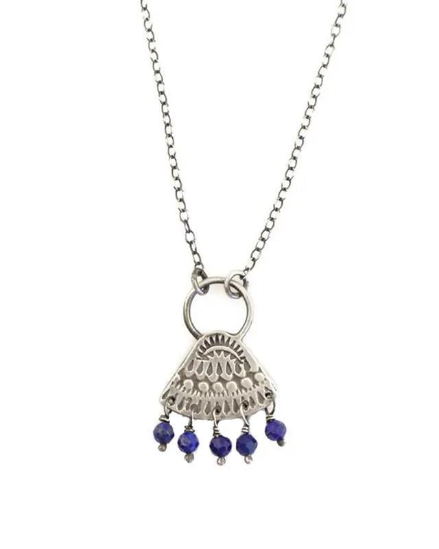 Sarah DeAngelo: Lapis Fringe ASMI Triangle Necklace