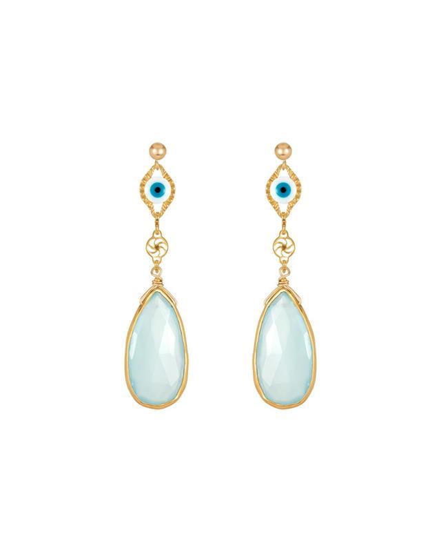 Mabel Chong: Chalcedony Enamel Evil Eye Earring