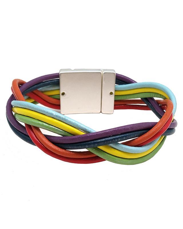 Origin Jewelry: Matte Silver Rainbow Twist Magnetic Bracelet