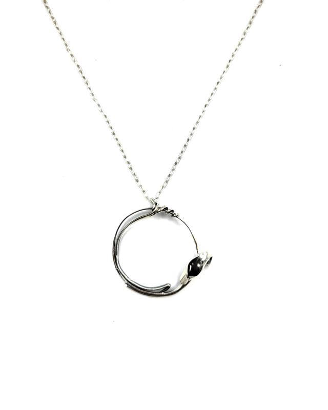 Pattie Parkhurst: Lily Whirls Black Patina Silver Necklace
