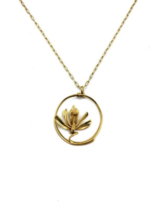Pattie Parkhurst: Lavish Lotus Goldplated Necklace