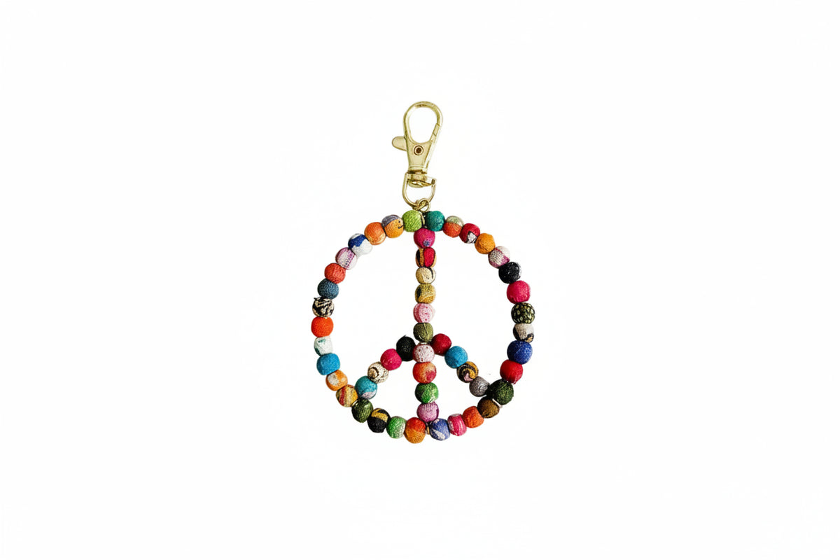 Kantha Peace Symbol Bag Clip