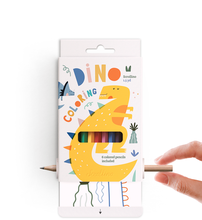 Scrollino Dino Coloring Box