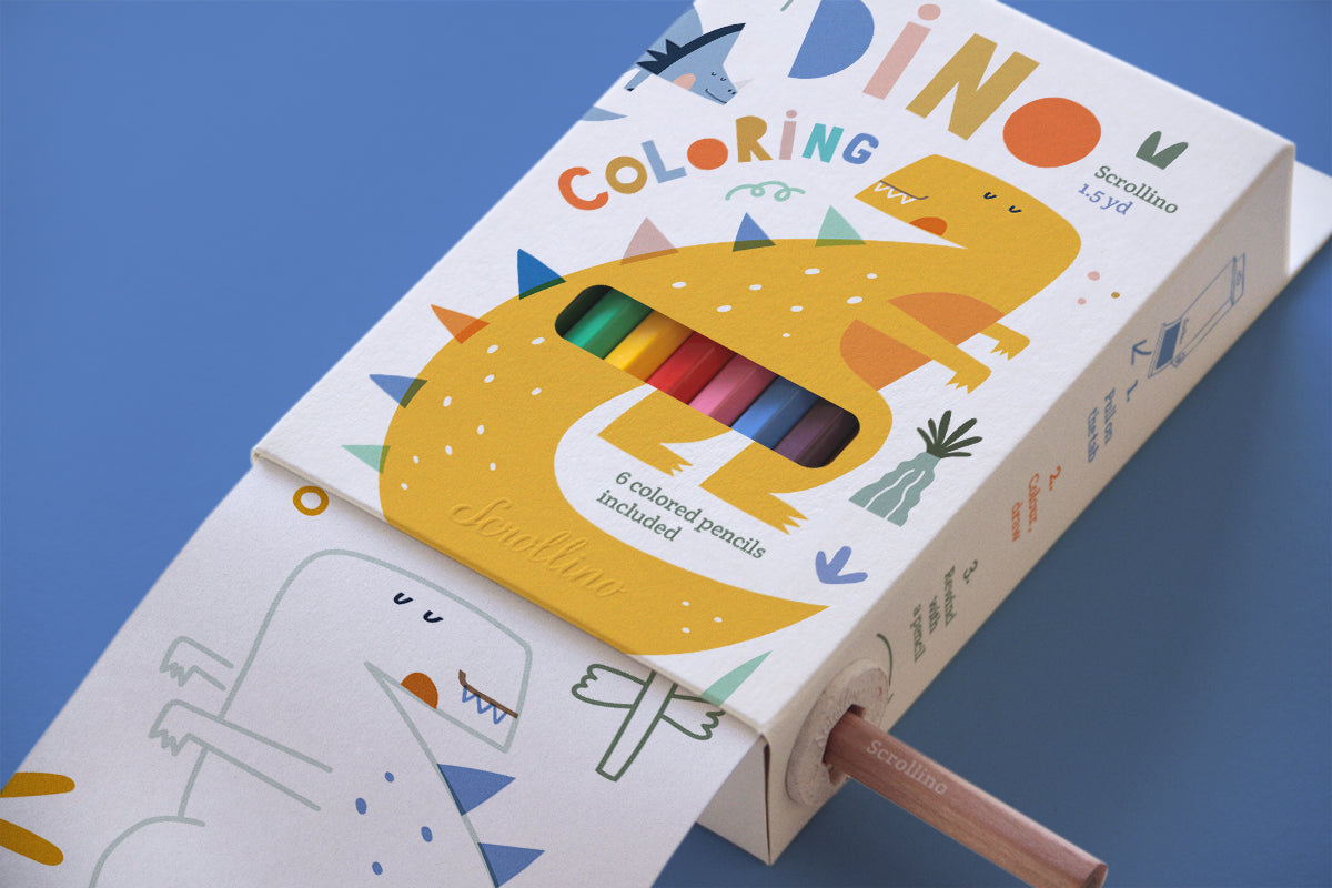 Scrollino Dino Coloring Box