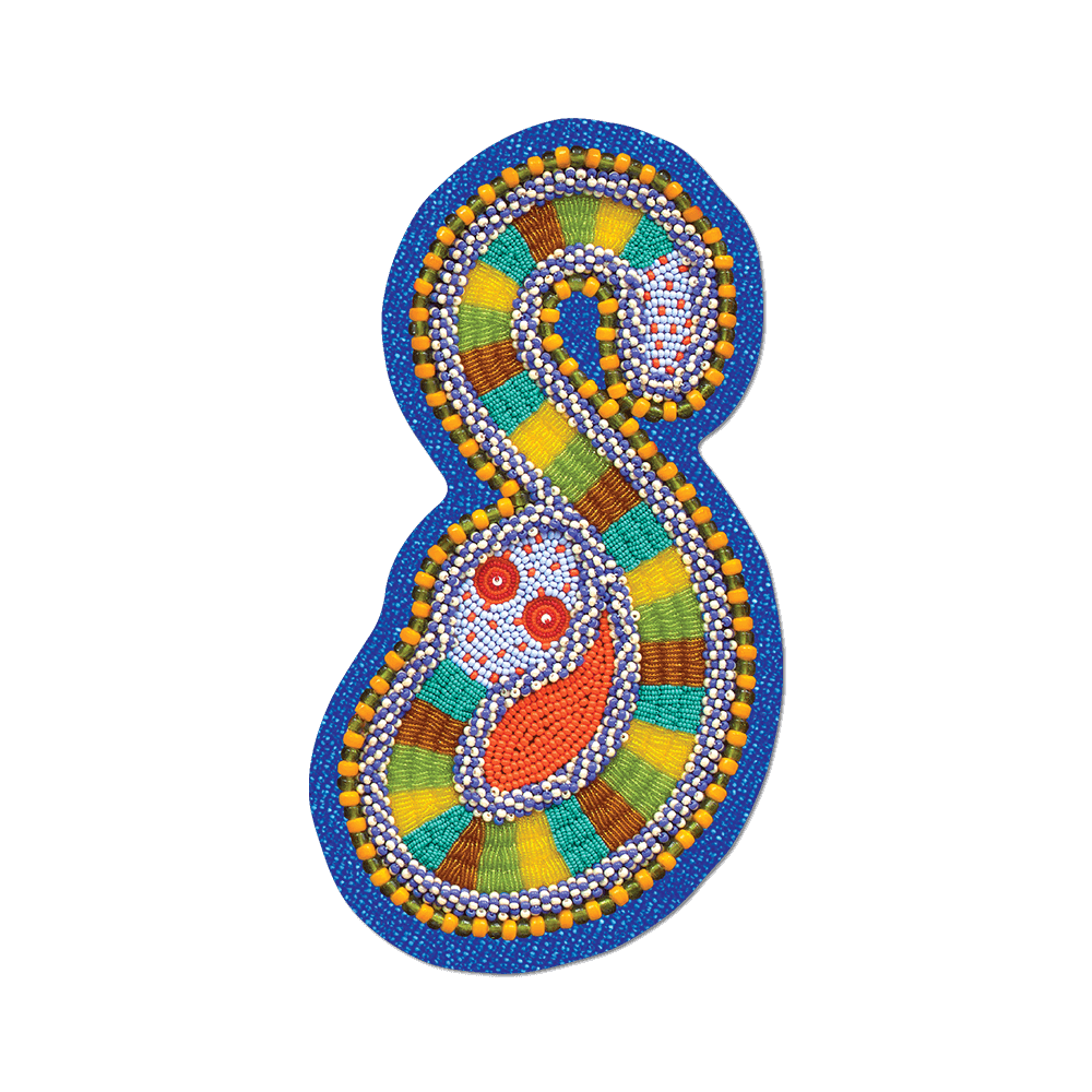 Blue Snake By Jeffrey Gibson - Die-Cut Sticker