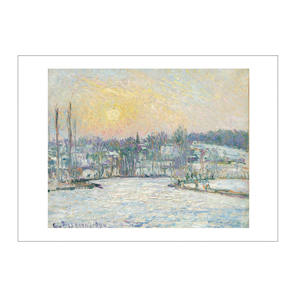 Camille Pissarro: View of Bazincourt, Snow Effect Postcard