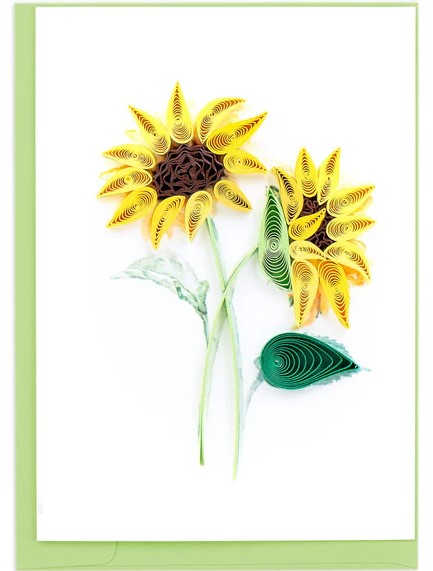 Quilled Sunflower Bouquet Gift Enclosure Mini Card
