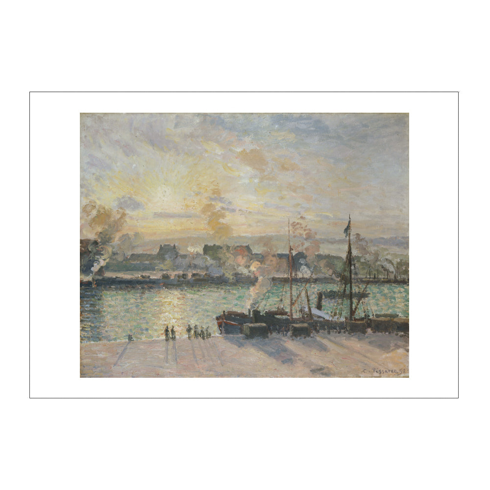 Camille Pissarro: Sunset, Port of Rouen Postcard
