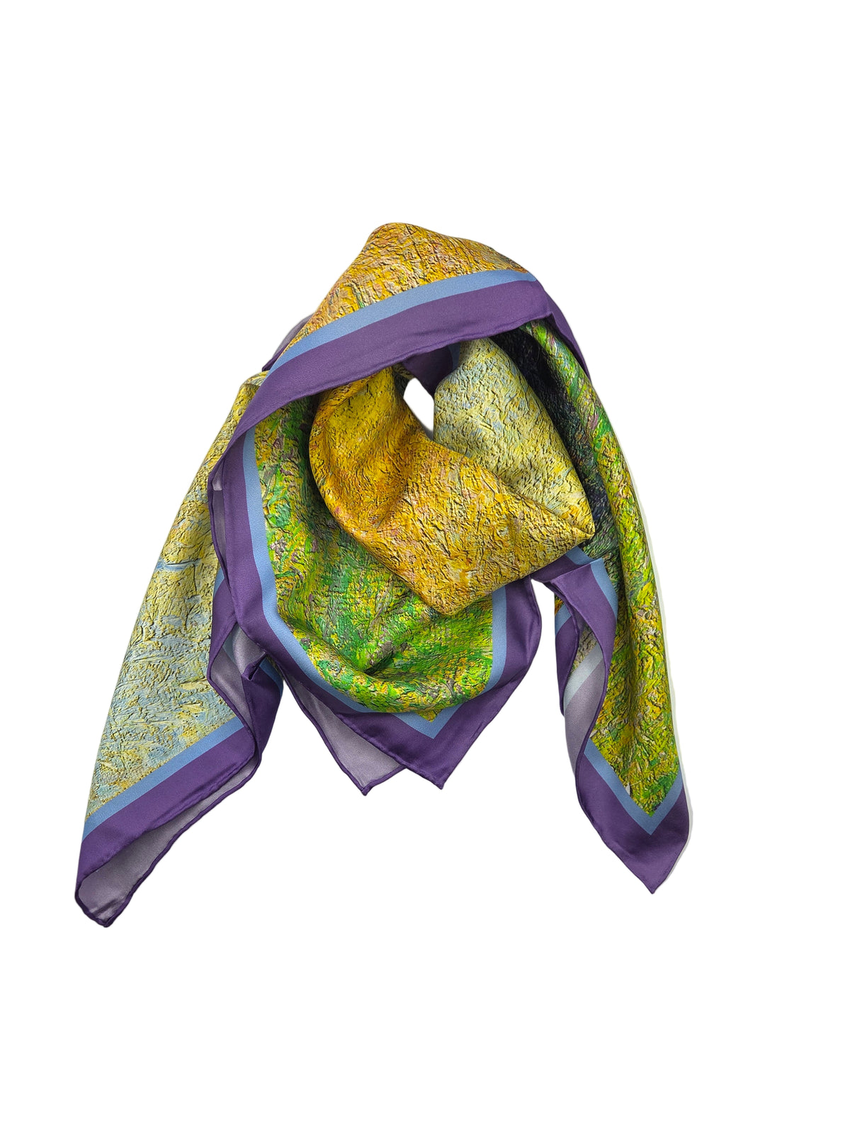 Square View of Bazincourt, Sunset Pissarro Silk Scarf