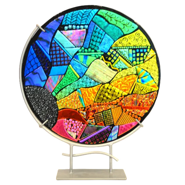 Circular Round Dichroic Panel with Silver Stand