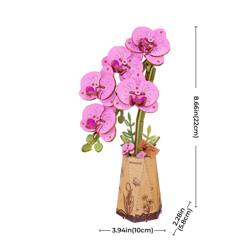 Purple Moth Orchid 3D Wooden Flower Puzzle