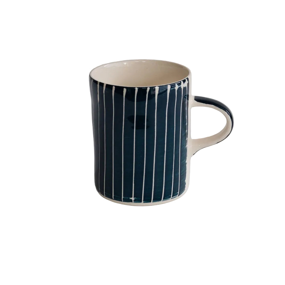 Demi Mug Sgrafitto Stripe - Teal