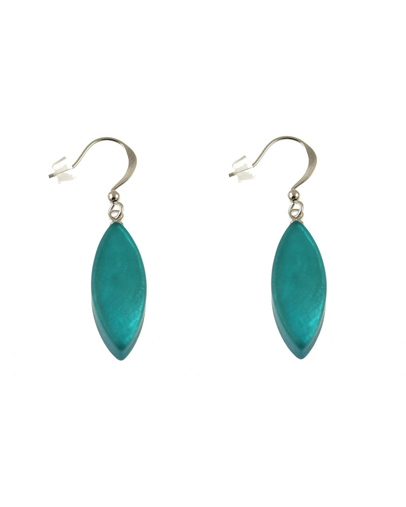 Turquoise Resin Leaf Earrings