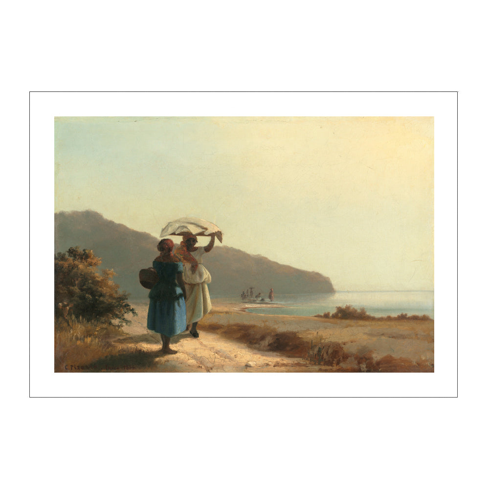 Camille Pissarro: Two Women Chatting by the Sea, St. Thomas Postcard