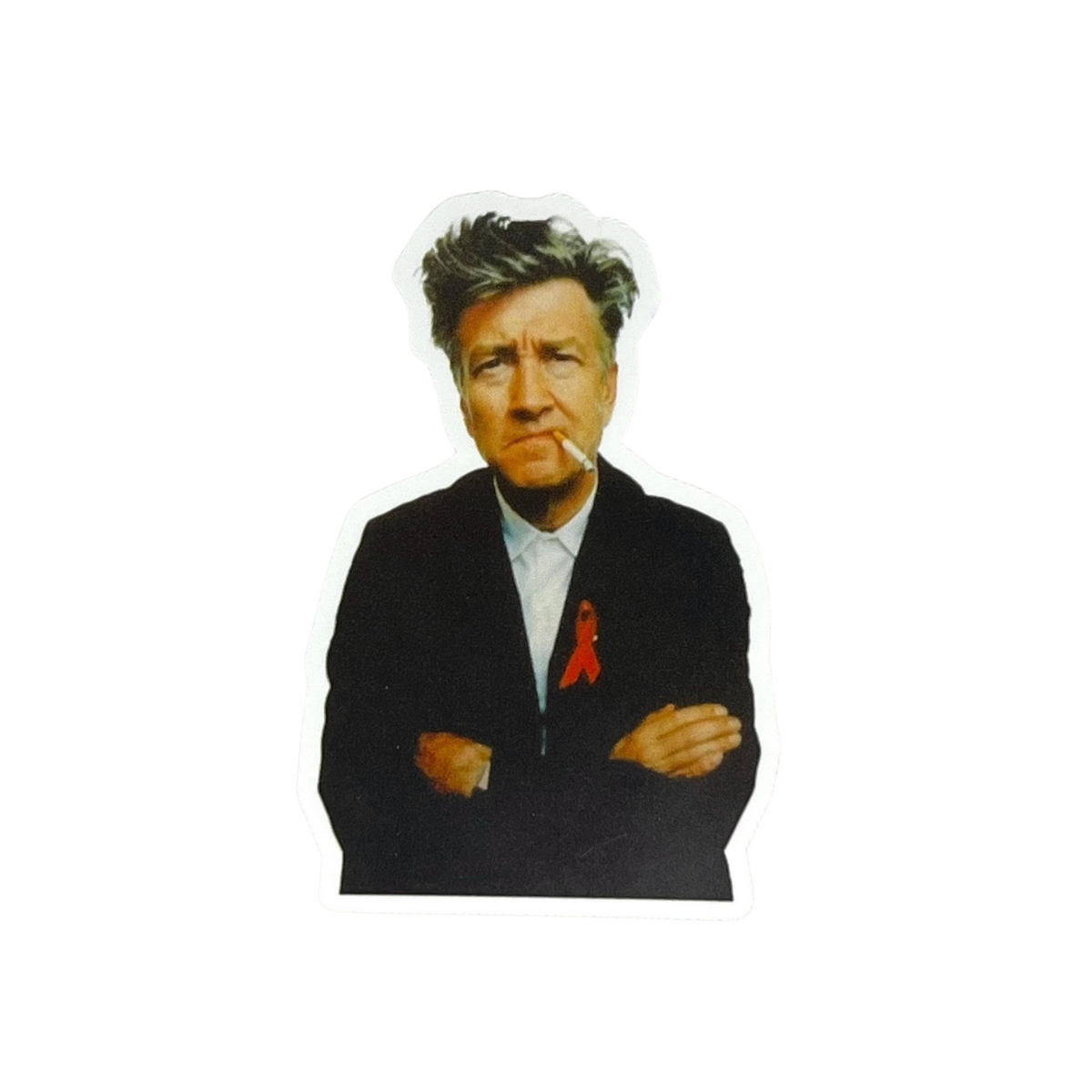 David Lynch Cig Mouth Kiss-Cut Sticker Waterproof