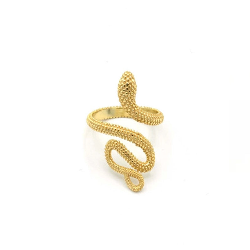 Viper Snake Adjustable Brass Ring