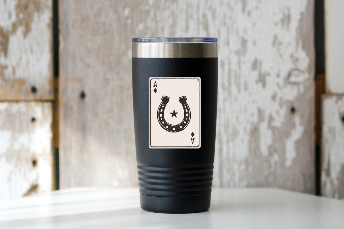 Horseshoe Playing Card Sticker