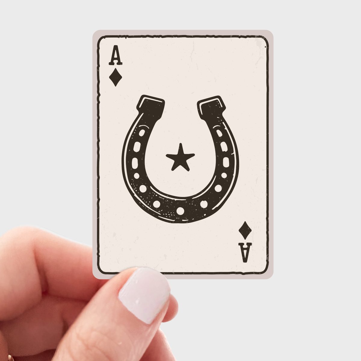 Horseshoe Playing Card Sticker