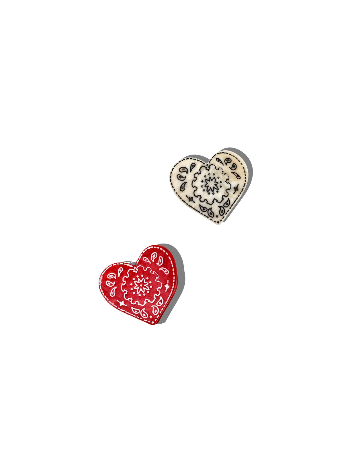 Mini Paisley Heart Claw Hair Clip