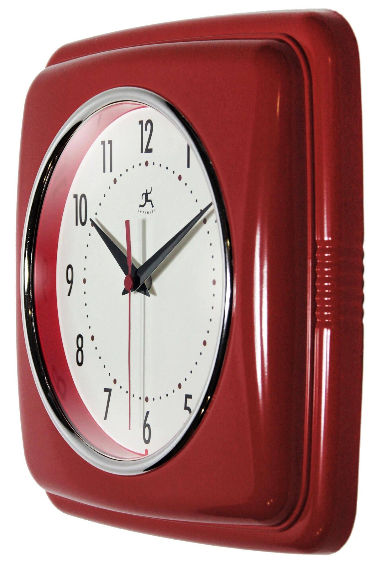 Retro Square Red Indoor Wall Clock 9.25 Inch
