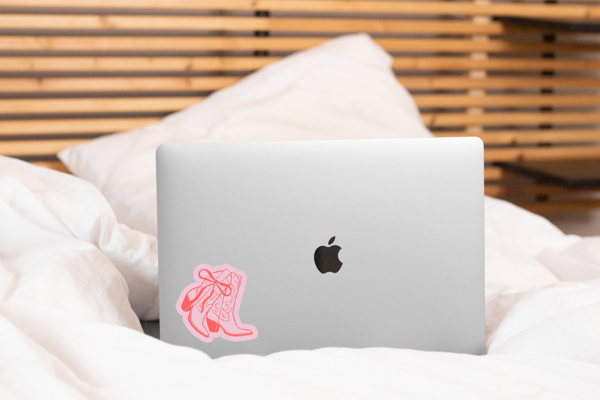 Pink Coquette Boots Sticker