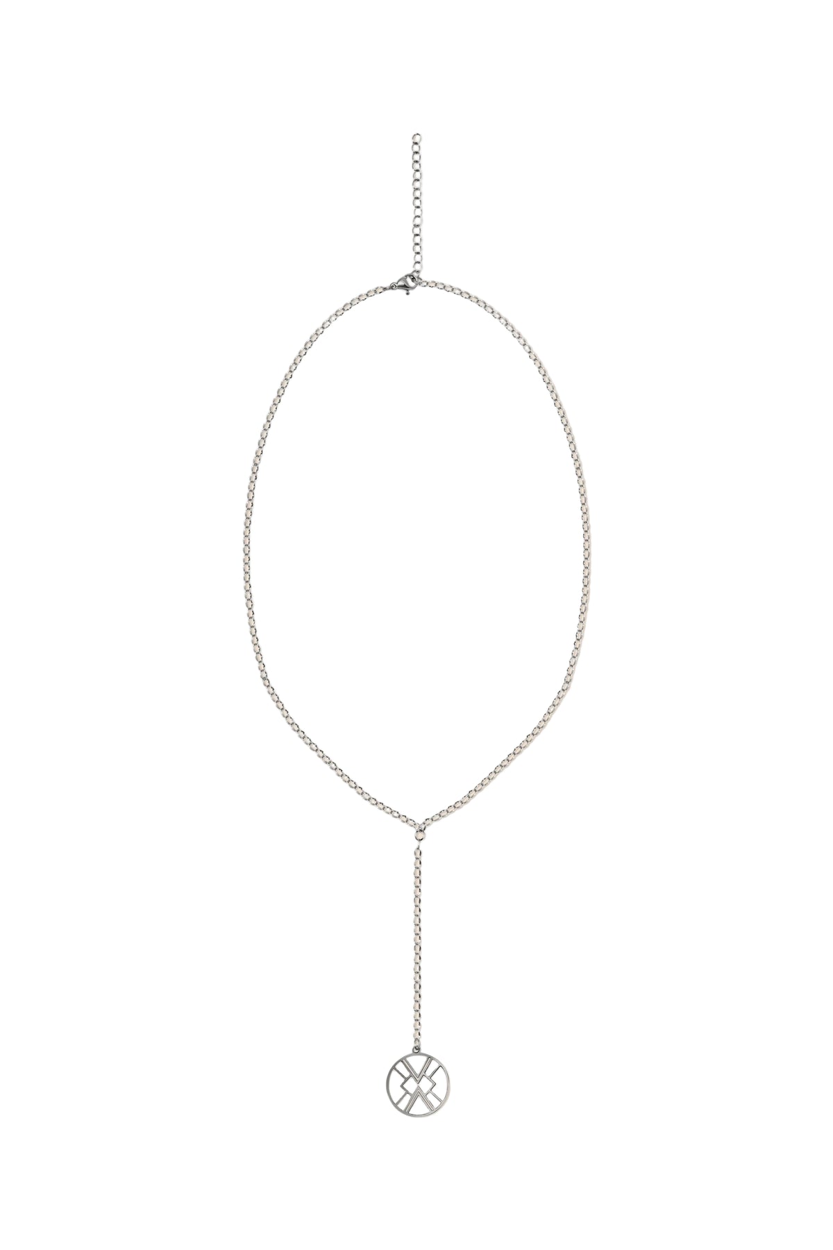 Emblem Drop Necklace - Silver